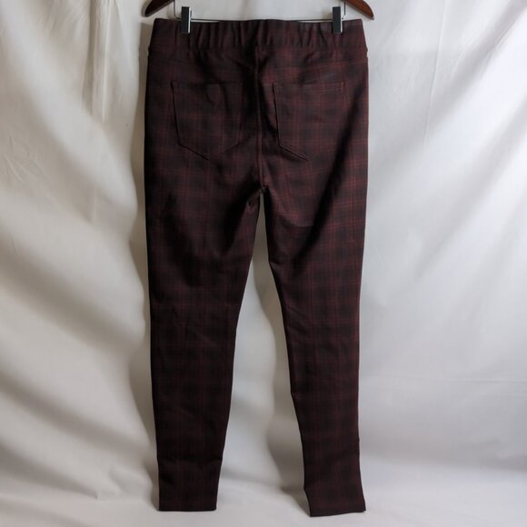 Liverpool Women's Maroon/Black Rosette Plaid Jeggings, US 12 - Picture 2 of 7